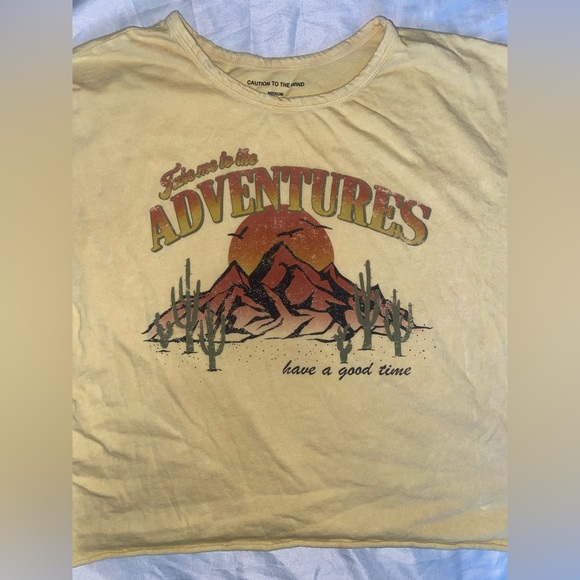 “take me to the adventures” western style cropped graphic tee - Picture 2 of 5